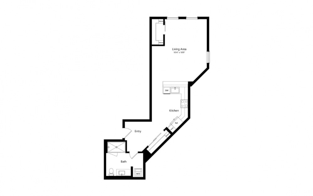 S9 - Studio floorplan layout with 1 bath and 715 to 727 square feet. (Preview)