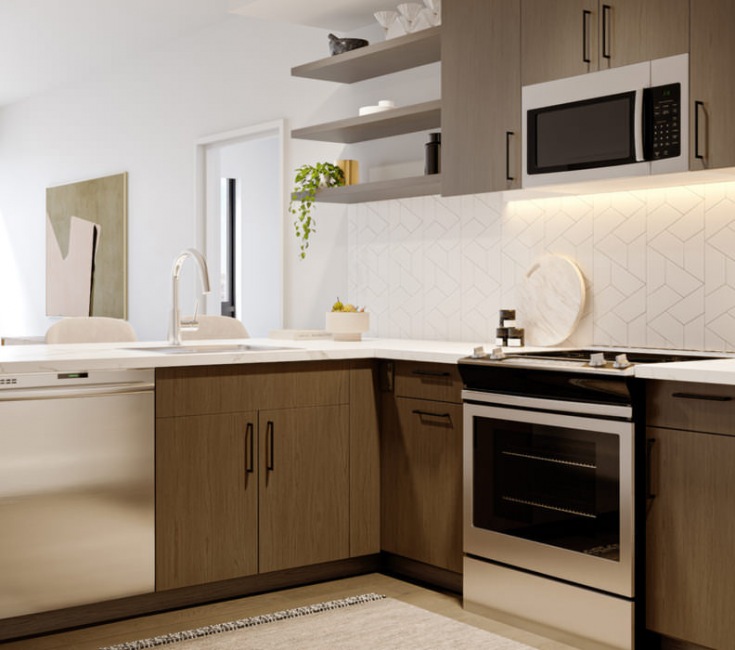 kitchen with under cabinet lighting